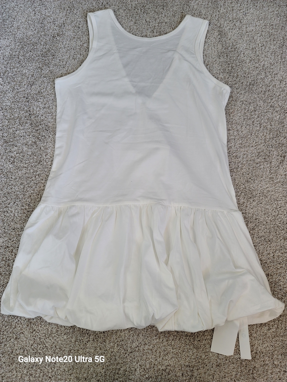 White Sleeveless Bubble-Hem Dress With Shorts